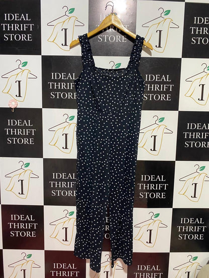 GEORGE |M| BUST 17| B38| RUFFLED STRAP SQUARE NECK WIDE-LEG JUMPSUIT