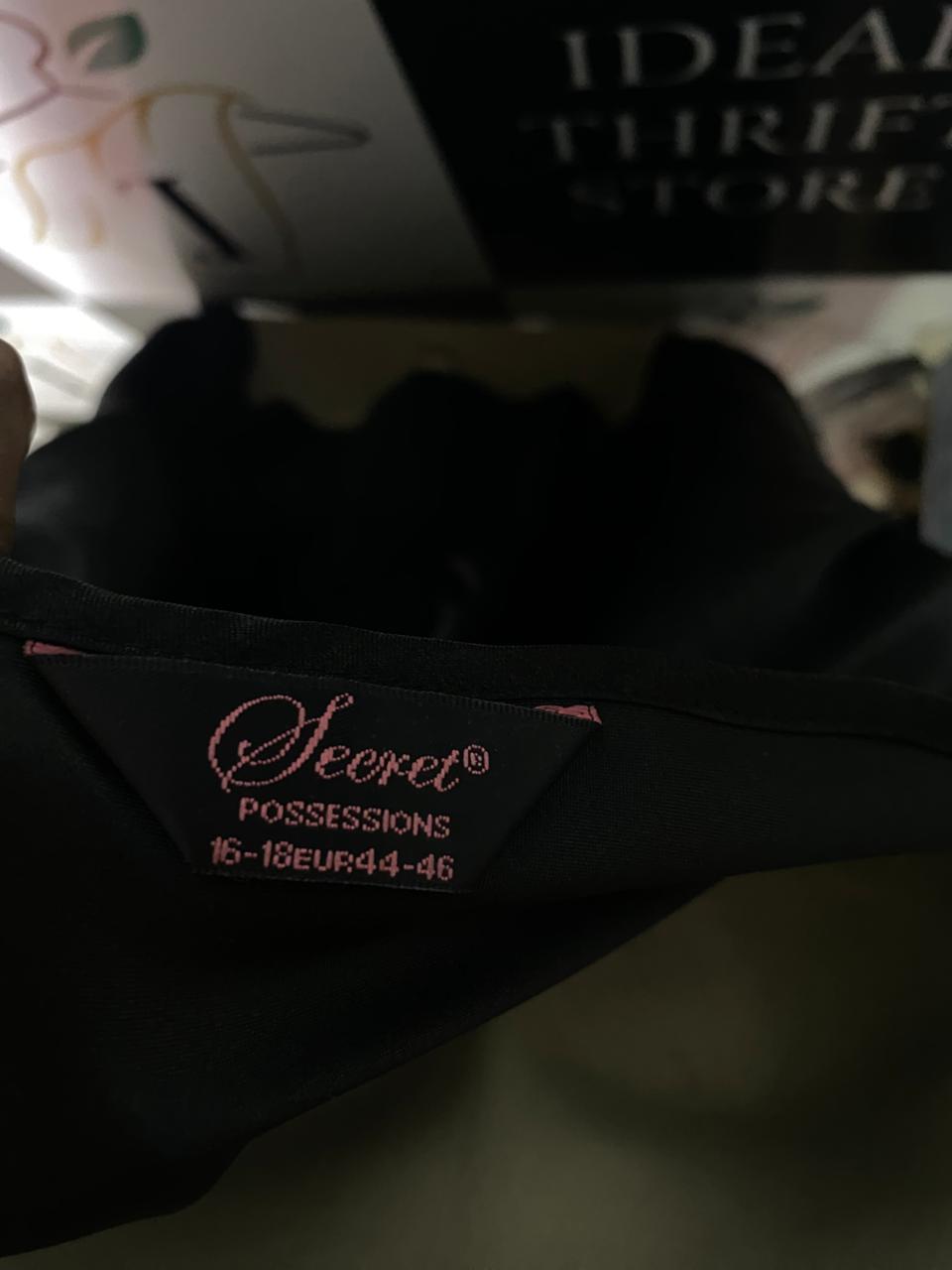 SEERET |L| BUST 20| B38| V-NECK SLIP CHEMISE WITH RUFFLE TRIM AND BOW DETAIL