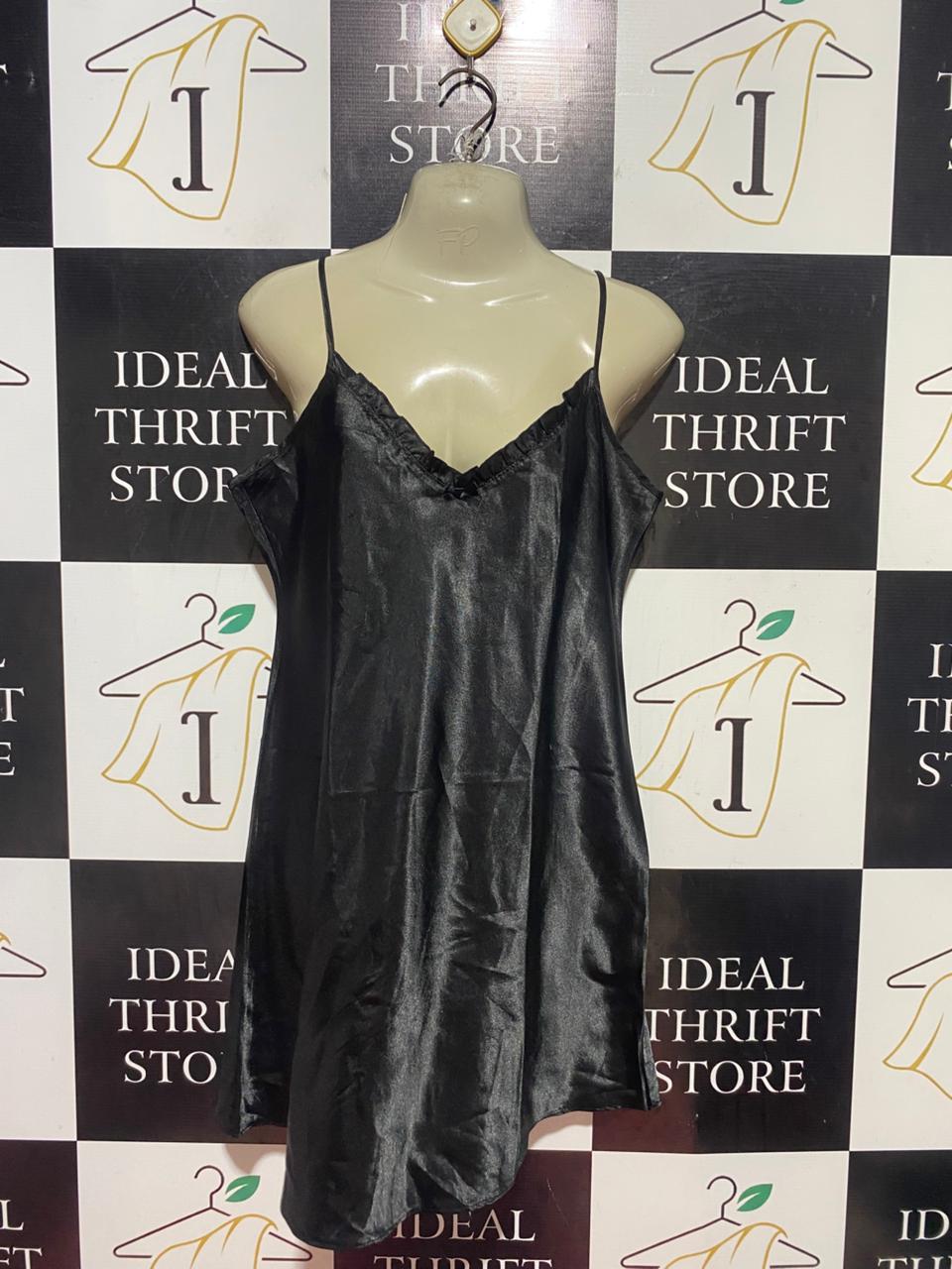 SEERET |L| BUST 20| B38| V-NECK SLIP CHEMISE WITH RUFFLE TRIM AND BOW DETAIL