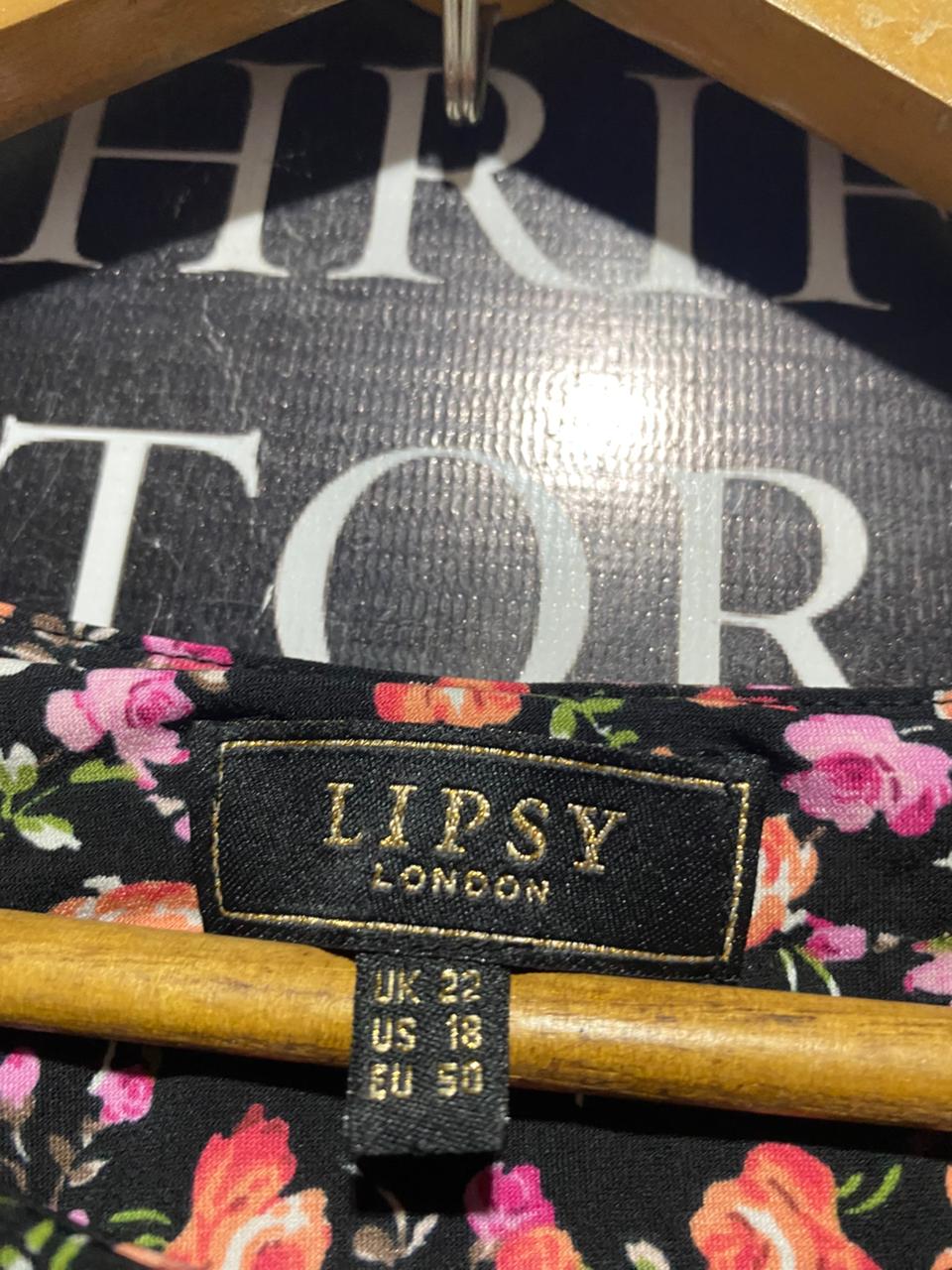 LIPSY |L| BUST 22| B38| LONDON BLACK DITSY FLORAL MAXI DRESS