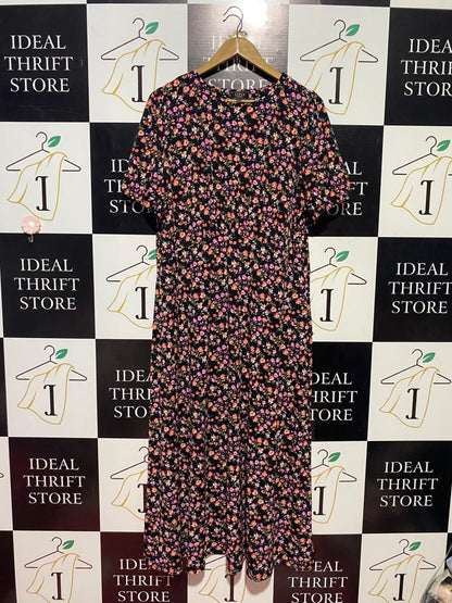 LIPSY |L| BUST 22| B38| LONDON BLACK DITSY FLORAL MAXI DRESS