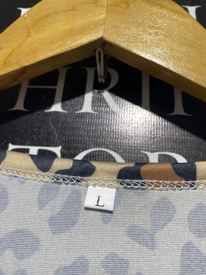 |L| BUST 21| B38| LEOPARD PRINT MIDI T-SHIRT DRESS