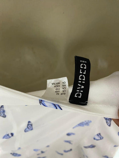 H&M DIVIDED |M| BUST 16| B38| WHITE CUTE BUTTERFLY PRINT SLIP DRESS - SUMMER CAMI DRESS WITH FRONT TIE DETAIL