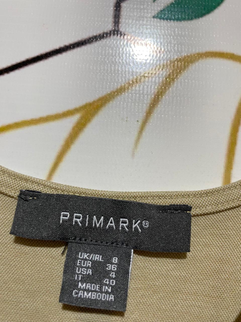 PRIMARK |S| BUST 15| B38| CASUAL BEIGE LINEN-BLEND MIDI DRESS