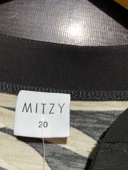 MITZY |L| BUST 20| B38| TROPICAL PALM LEAF PRINT MIDI DRESS