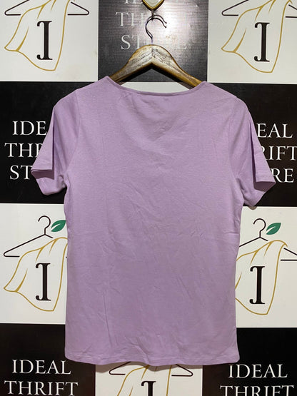 BONMARCHE |M| BUST 18| B38| CASUAL SHORT SLEEVE SCOOP NECK TEE WITH NOTCH