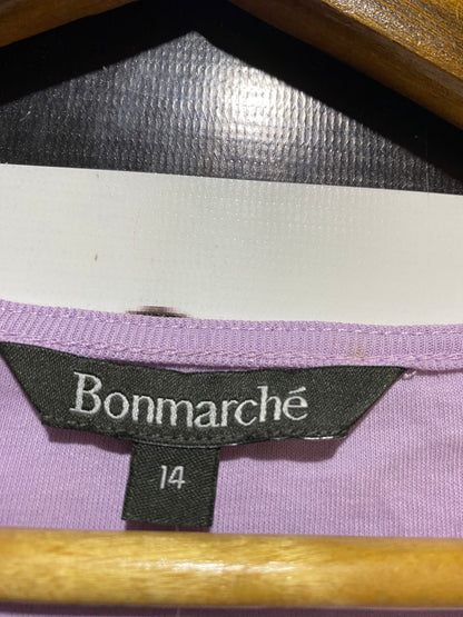 BONMARCHE |M| BUST 18| B38| CASUAL SHORT SLEEVE SCOOP NECK TEE WITH NOTCH