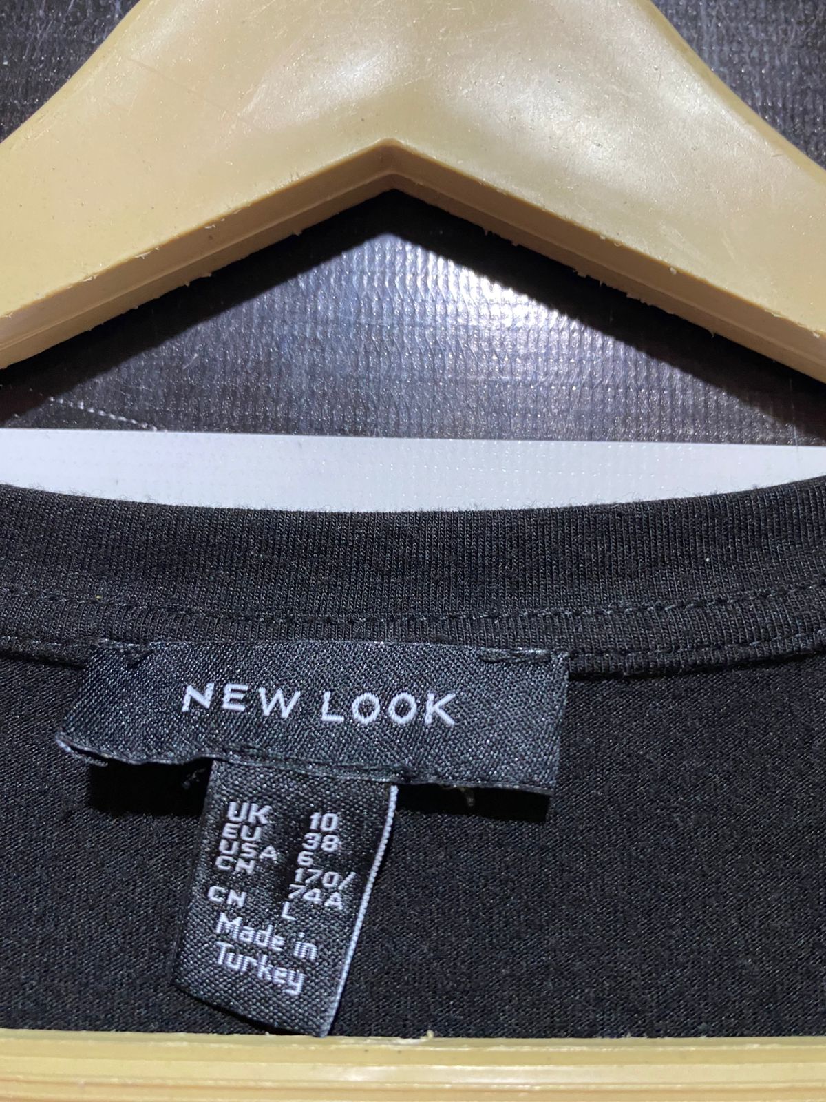 NEW LOOK |L| BUST 21| B38| BLACK PEARL EMBELLISHED TOP - CHIC CAP SLEEVE ROUND NECK CASUAL BLOUSE TEE
