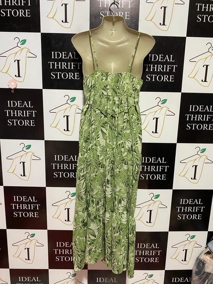 BLUE VANILLA |M| BUST 18| B38| SOLID SAGE GREEN TIERED MAXI DRESS