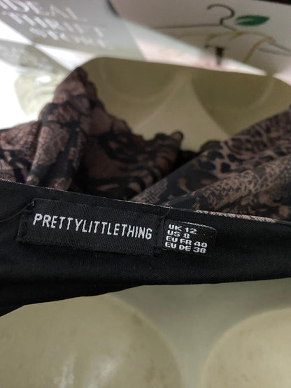 PRETTYLITTLE THING |M| BUST 17| B38| BOHO BLACK MONOCHROME TROPICAL DRESS