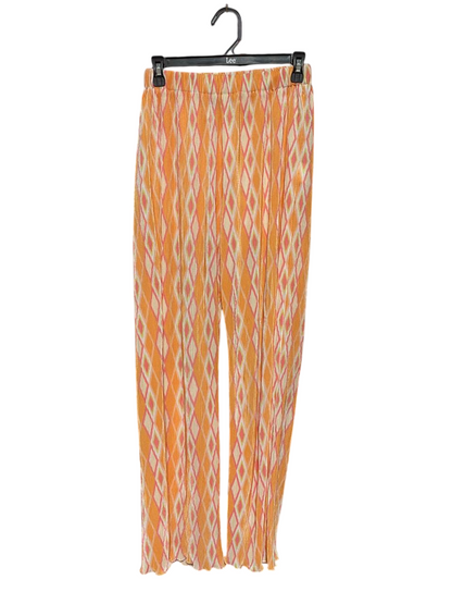 PAPER HEART |S| WAIST 26| B38| BOHEMIAN ORANGE AND PINK GEOMETRIC DIAMOND PALAZZO PANTS