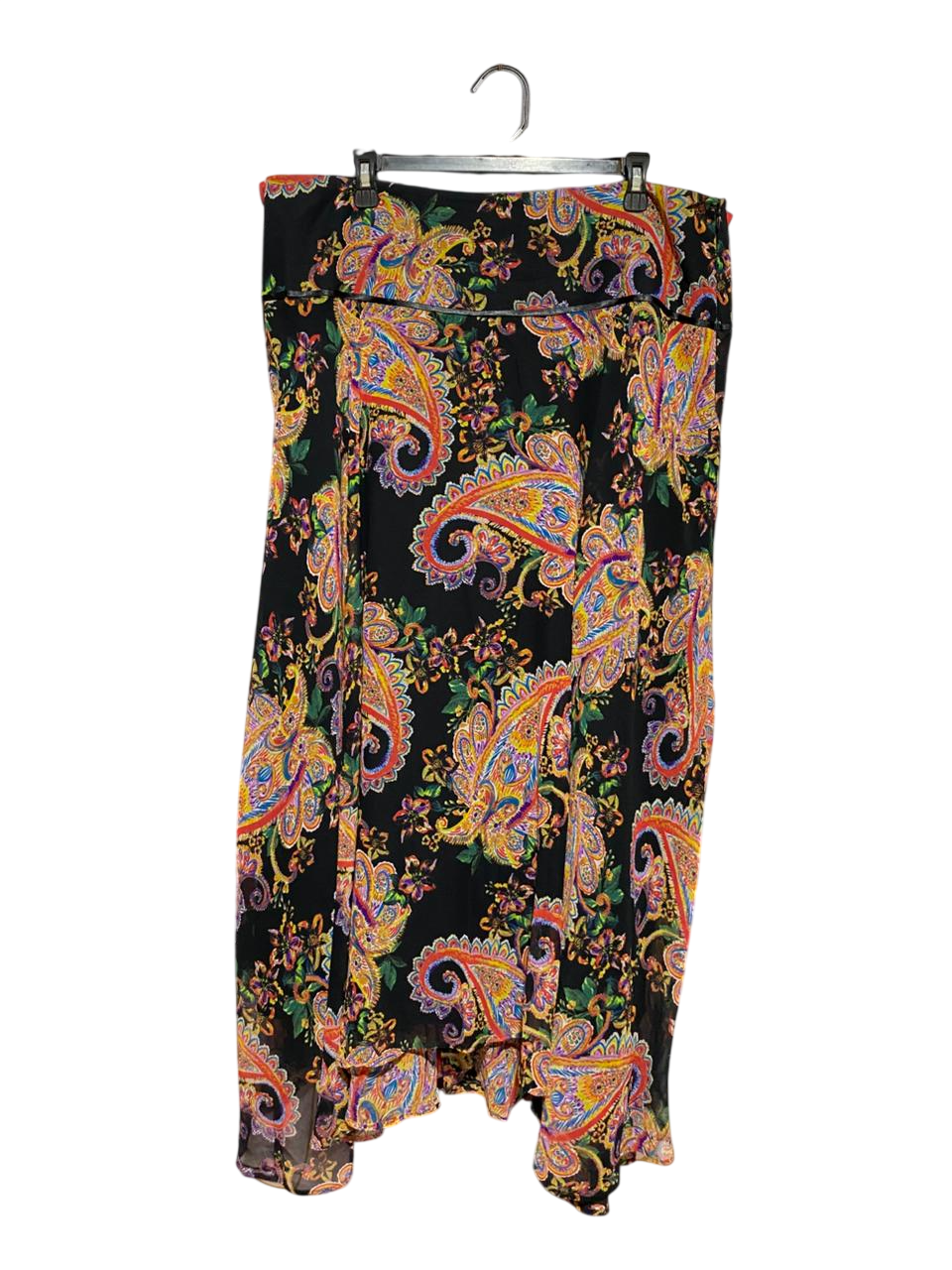 PERUNO |XXL| WAIST 38| B38| VIBRANT MULTI-COLOR PAISLEY MAXI SKIRT