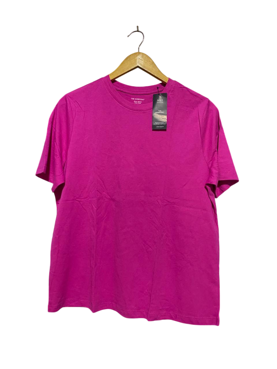 THE EVERYDAY |L| BUST 20| B38| VIBRANT MAGENTA PURPLE RESPONSIBLY SOURCED COTTON CREW NECK TEE