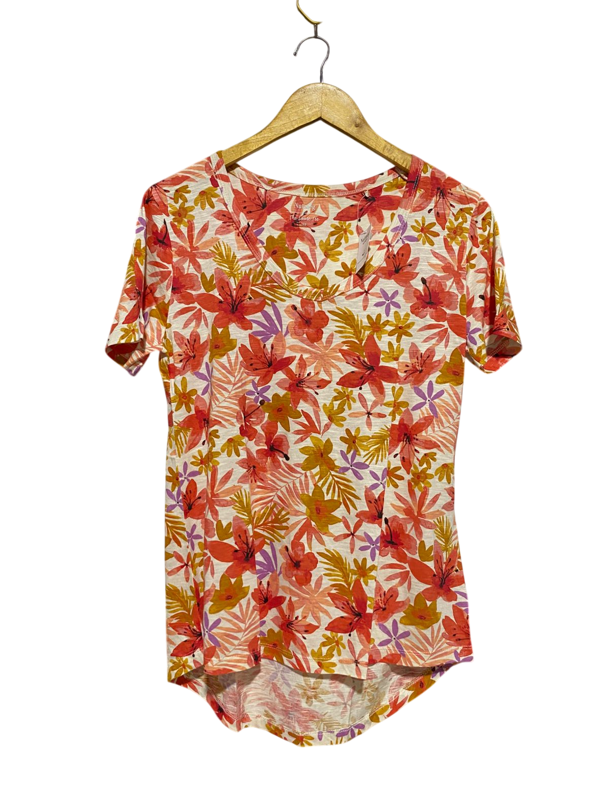 NUTMEG |M| BUST 18| B38| "THE LOOSE TEE" TROPICAL FLORAL SHIRT