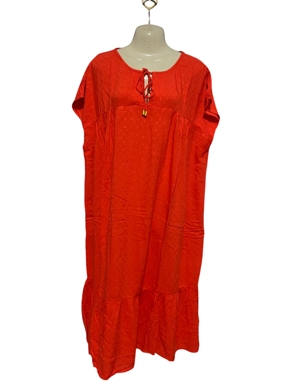 NEXT |M| BUST FREE| B39| BRIGHT CORAL ORANGE EMBROIDERED KAFTAN MAXI DRESS