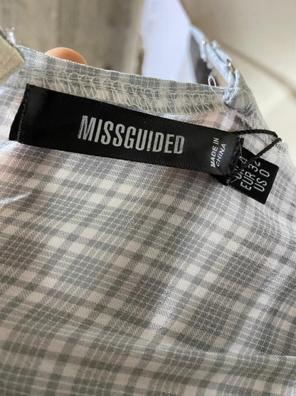 MISS GUIDED |XS| B39| TWO-PIECE PLAID MATCHING SET