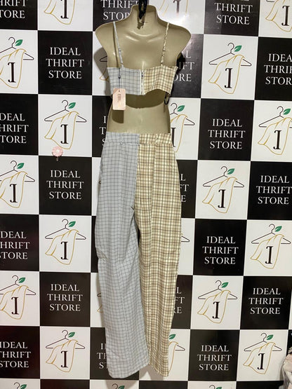 MISS GUIDED |XS| B39| TWO-PIECE PLAID MATCHING SET