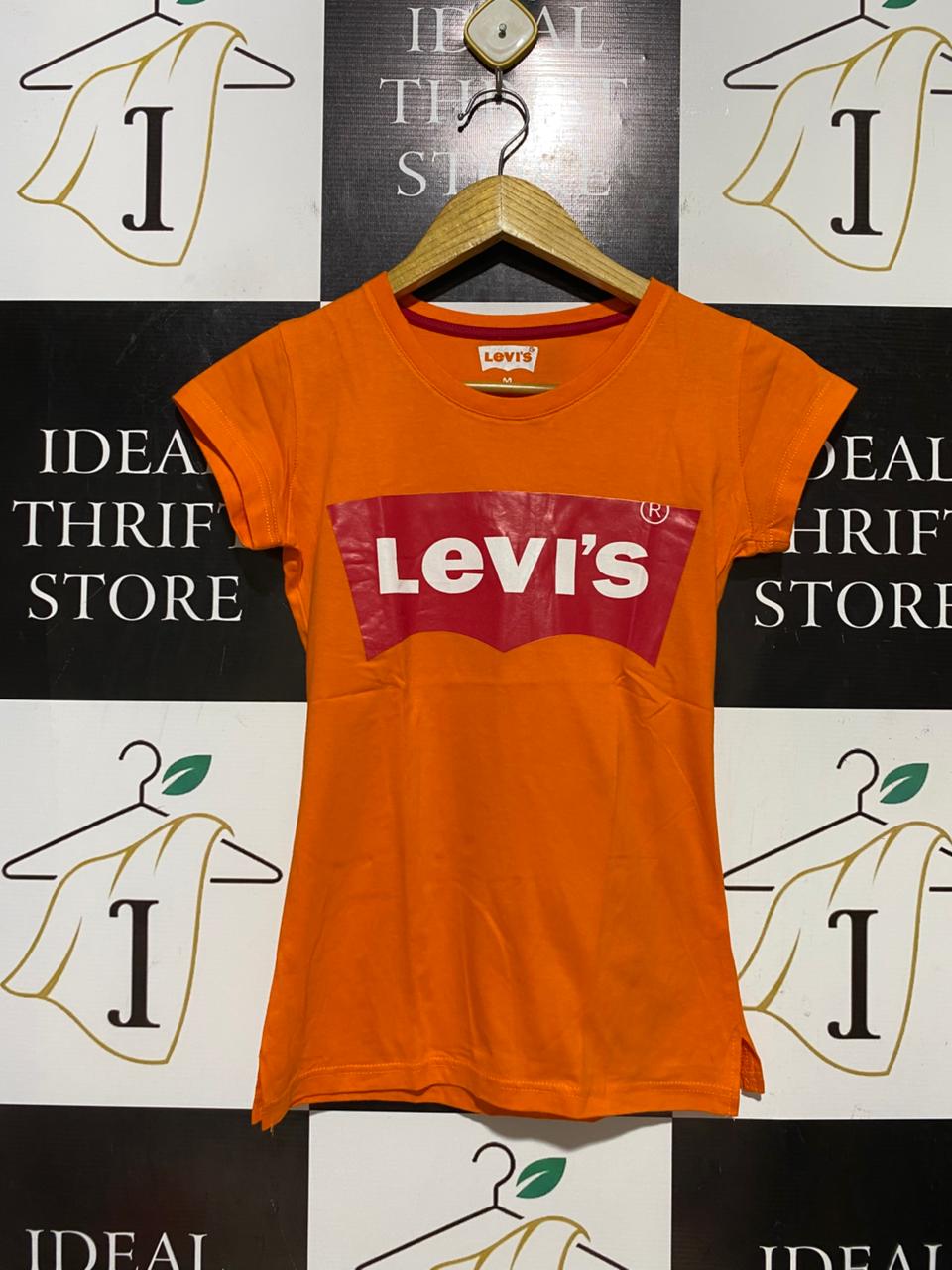 LEVI'S |M| BUST 14| B38| CLASSIC BATWING LOGO ORANGE GRAPHIC T-SHIRT