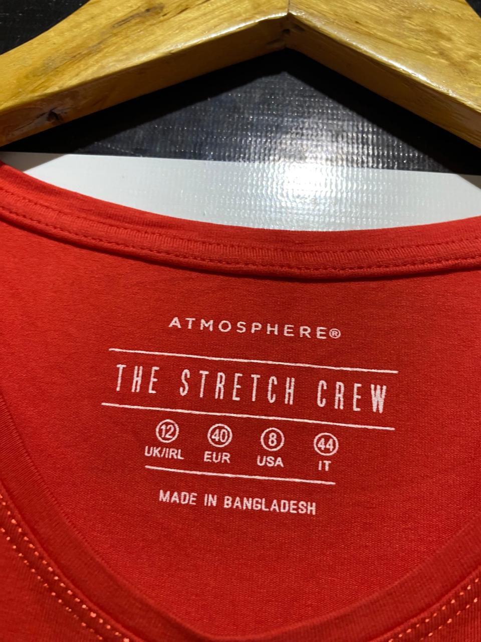 ATMOSPHERE |S| BUST 15| B38| VIBRANT RED CASUAL SHORT SLEEVE TEE
