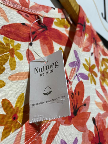 NUTMEG |M| BUST 18| B38| "THE LOOSE TEE" TROPICAL FLORAL SHIRT