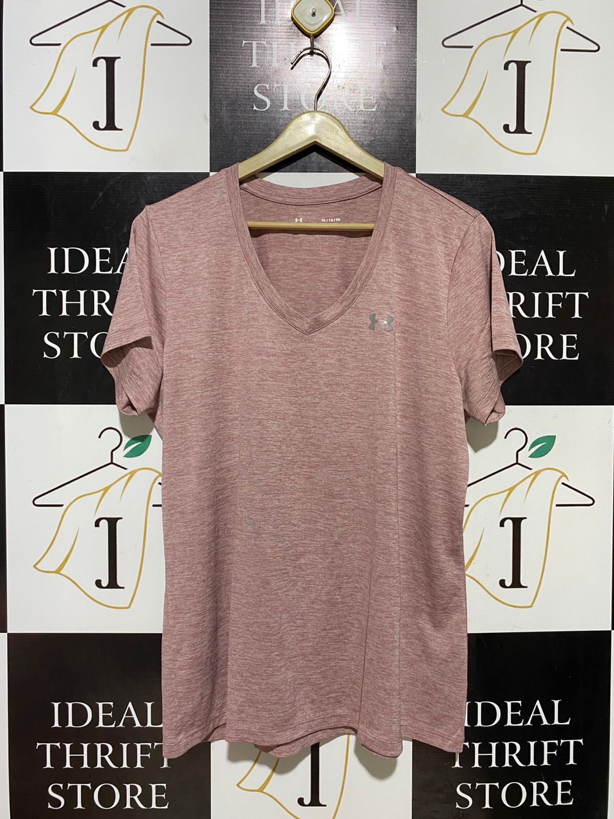 UNDER ARMOUR |XL| BUST 22| B38| MAUVE HEATHER SHORT SLEEVE ATHLETIC TEE