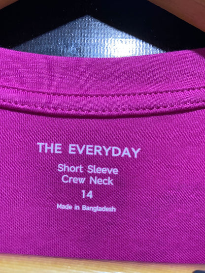 THE EVERYDAY |L| BUST 20| B38| VIBRANT MAGENTA PURPLE RESPONSIBLY SOURCED COTTON CREW NECK TEE