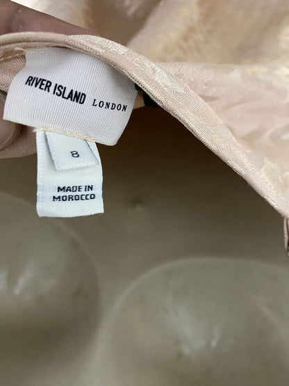 RIVER ISLAND |M| BUST 18| B38| LUXE CHAMPAGNE GOLD SATIN COWL NECK SLIP DRESS