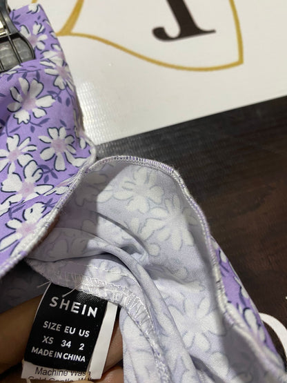 SHEIN |XS| WAIST 26| B38| BOHEMIAN LILAC PURPLE FLORAL WRAP SKIRT