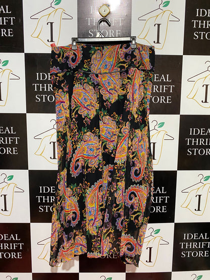 PERUNO |XXL| WAIST 38| B38| VIBRANT MULTI-COLOR PAISLEY MAXI SKIRT