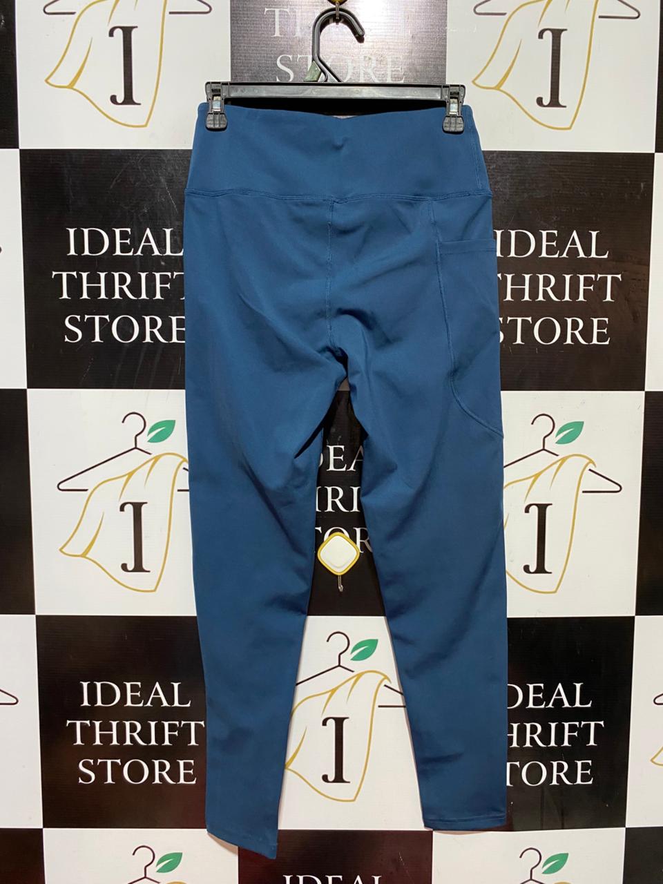 CRANE |M| WAIST 26| B38| HIGH-WAISTED ATHETIC LEGGINGS WITH POCKETS - DEEP TEAL