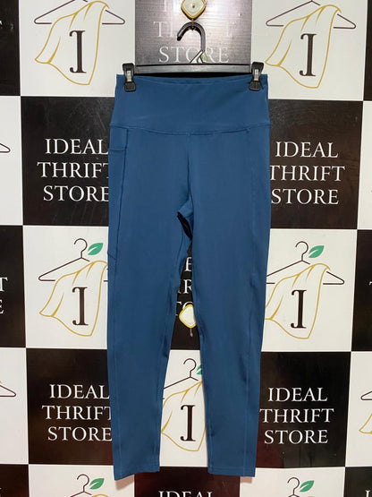 CRANE |M| WAIST 26| B38| HIGH-WAISTED ATHETIC LEGGINGS WITH POCKETS - DEEP TEAL