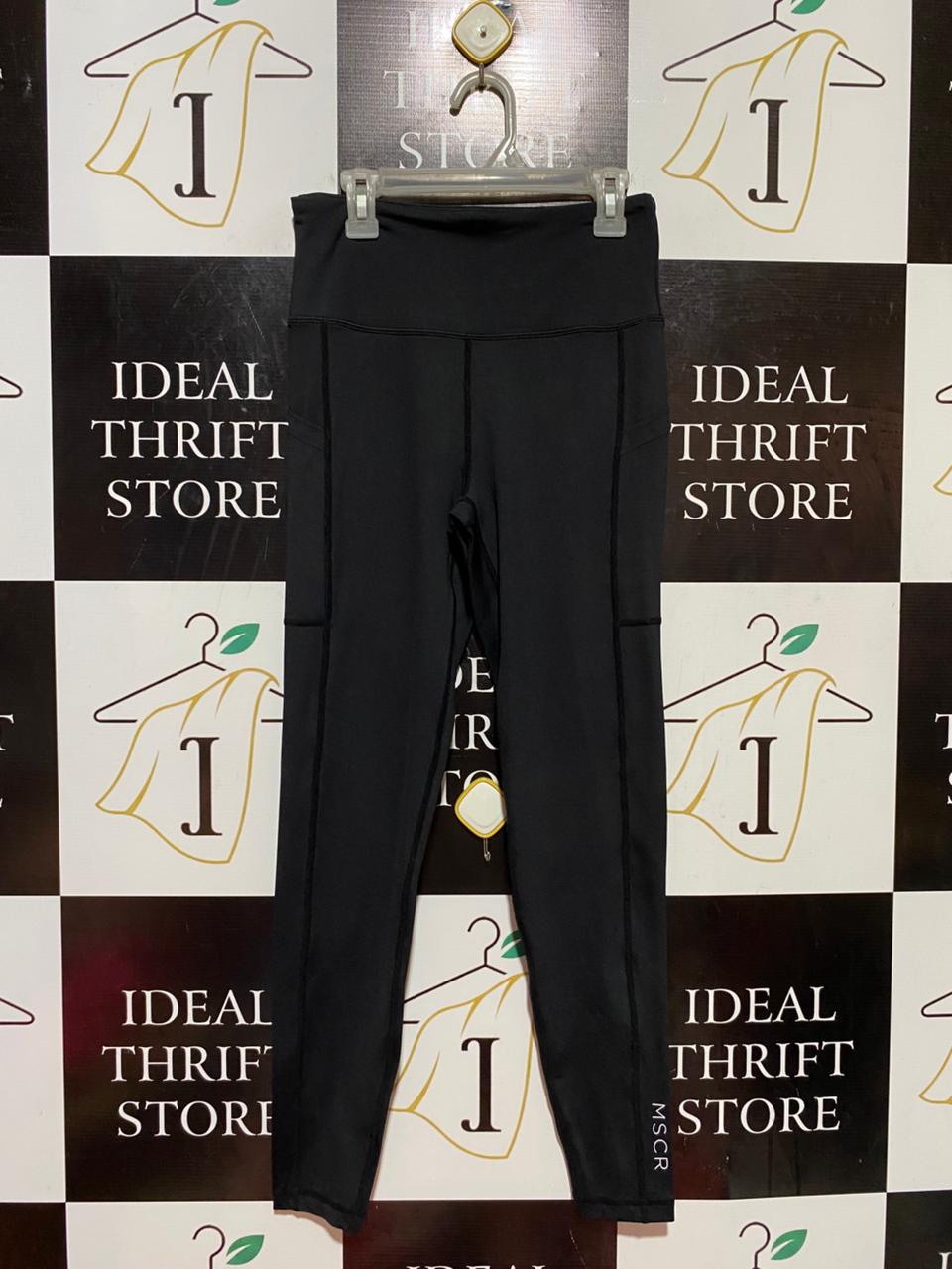 MUSCLE REPUBLIC |XS| WAIST 24| B38| HIGH-WAISTED BLACK LEGGINGS WITH SIDE POCKETS