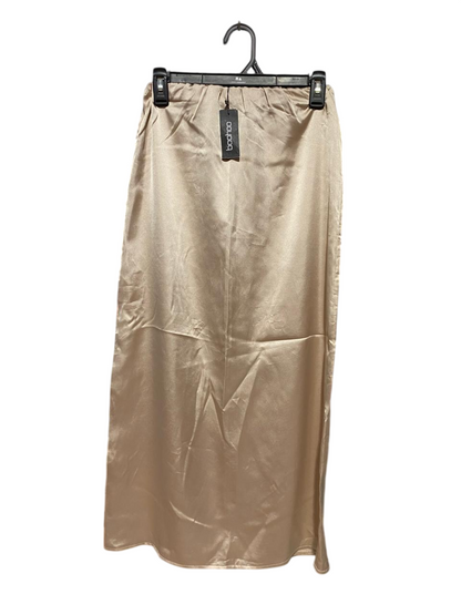 BOOHOO |S| WAIST 25| B39| LUXURIOUS CHAMPAGNE GOLD SATIN MIDI SKIRT