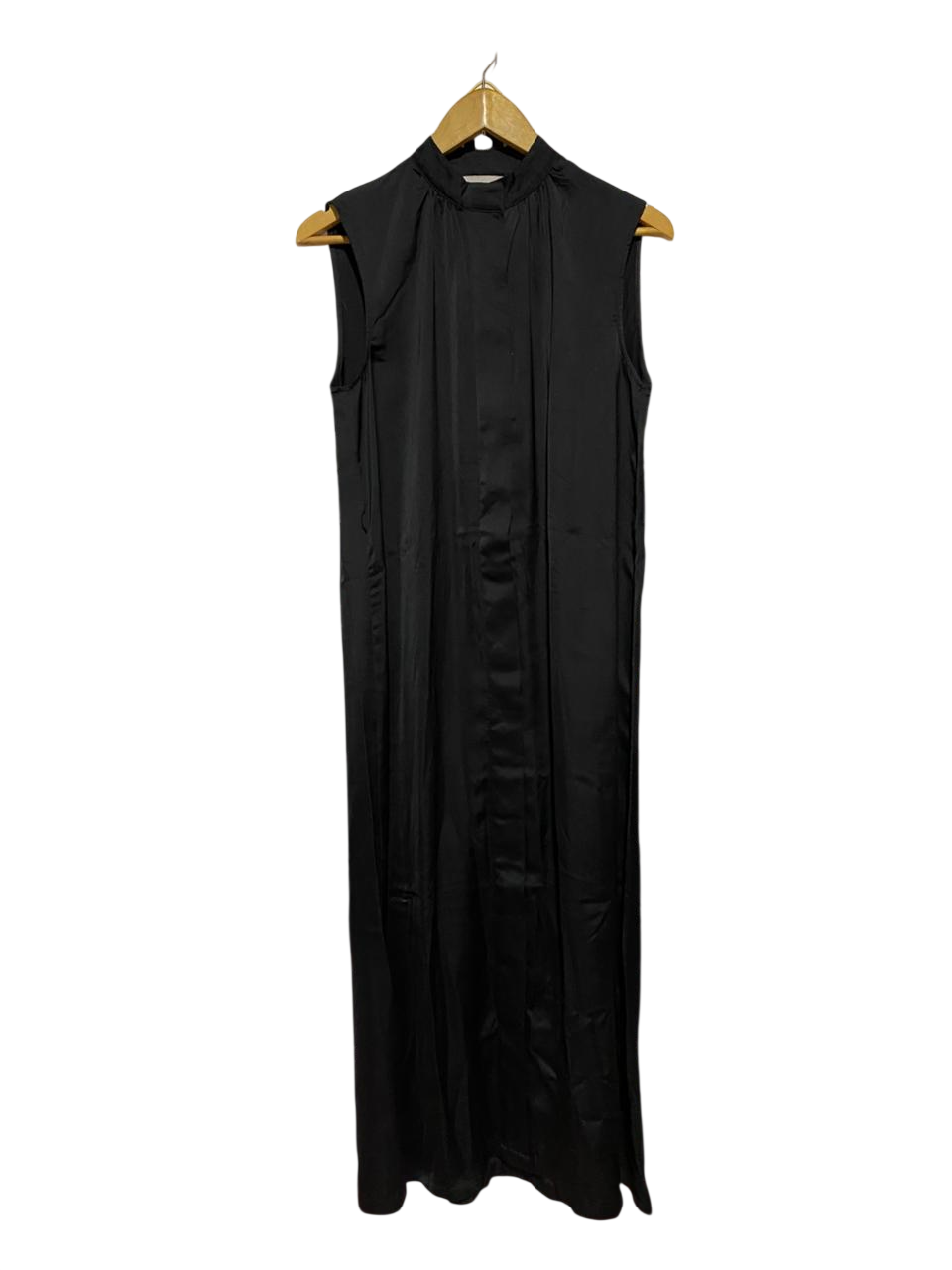 H&M |L| BUST 20| B39| JET BLACK HIGH-NECK SLEEVELESS MAXI SHIFT DRESS