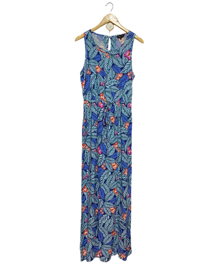 NEW LOOK |M| BUST 17| B39| TROPICAL LEAF AND FLORAL PRINT SLEEVELESS MAXI DRESS WITH DRAWSTRING WAIST