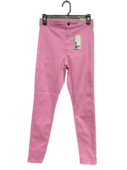 TOPSHOP |S| WAIST 26| B39| CHIC HIGH-WAISTED PASTEL PINK SKINNY JEANS WITH STRETCH COMFORT
