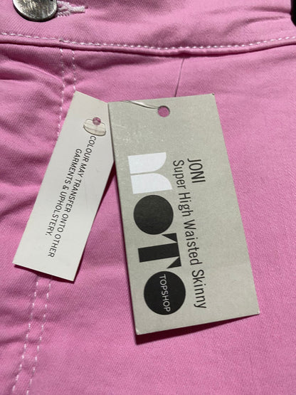 TOPSHOP |S| WAIST 26| B39| CHIC HIGH-WAISTED PASTEL PINK SKINNY JEANS WITH STRETCH COMFORT