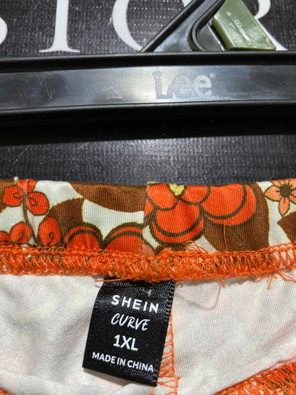 SHEIN |XL| WAIST 34| B39| VIBE FLORAL FLARED PANTS WITH COMFORT ELASTIC WAISTBAND