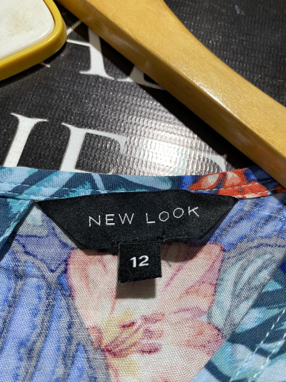 NEW LOOK |M| BUST 17| B39| TROPICAL LEAF AND FLORAL PRINT SLEEVELESS MAXI DRESS WITH DRAWSTRING WAIST