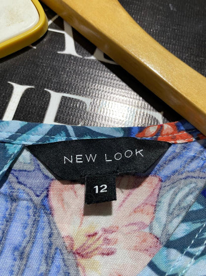 NEW LOOK |M| BUST 17| B39| TROPICAL LEAF AND FLORAL PRINT SLEEVELESS MAXI DRESS WITH DRAWSTRING WAIST