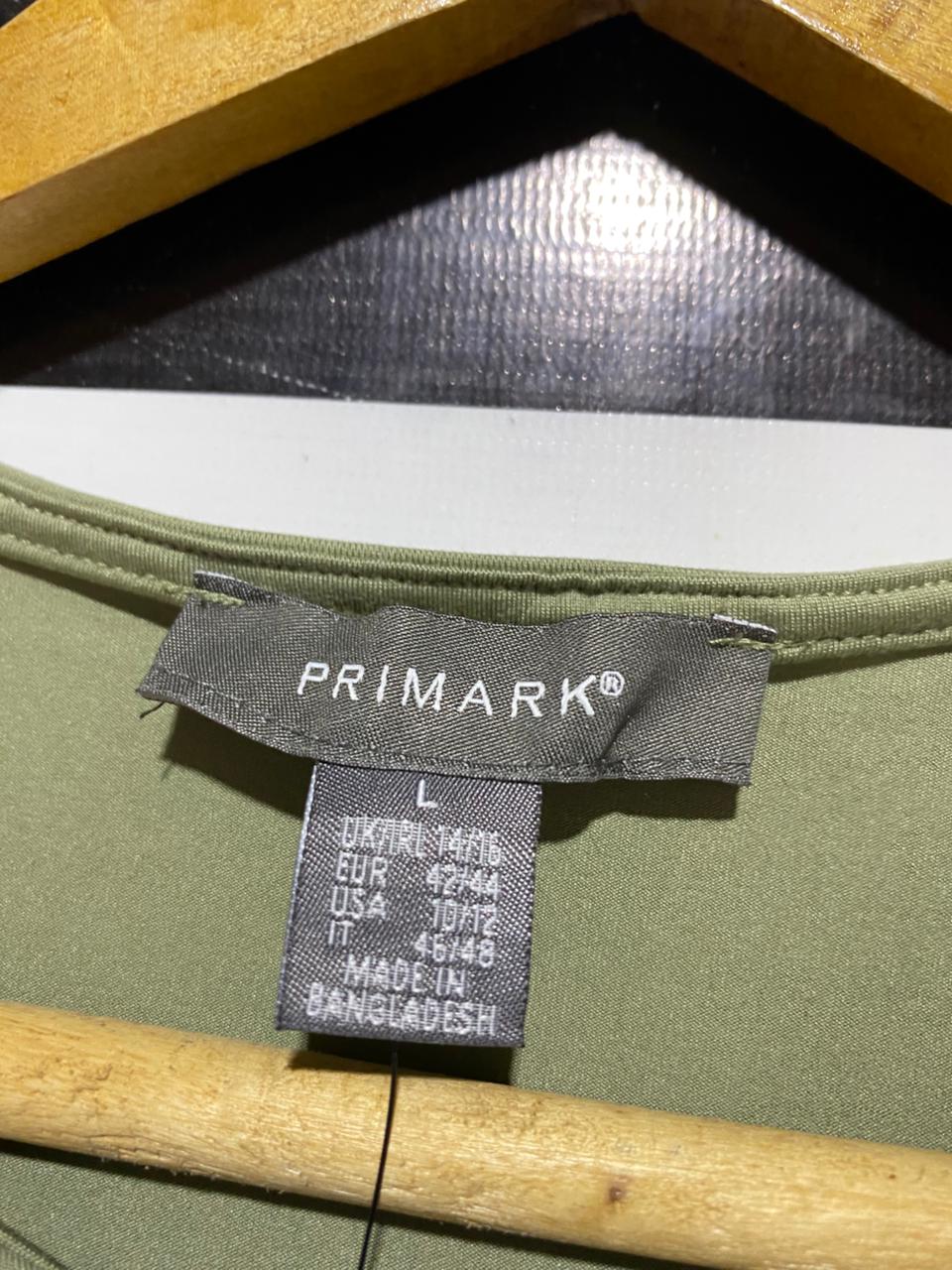 PRIMARK |S| BUST 14| B39| ESSENTIAL SAGE OLIVE GREEN RACERBACK BODYSUIT WITH BOTTOM SNAP CLOSURE