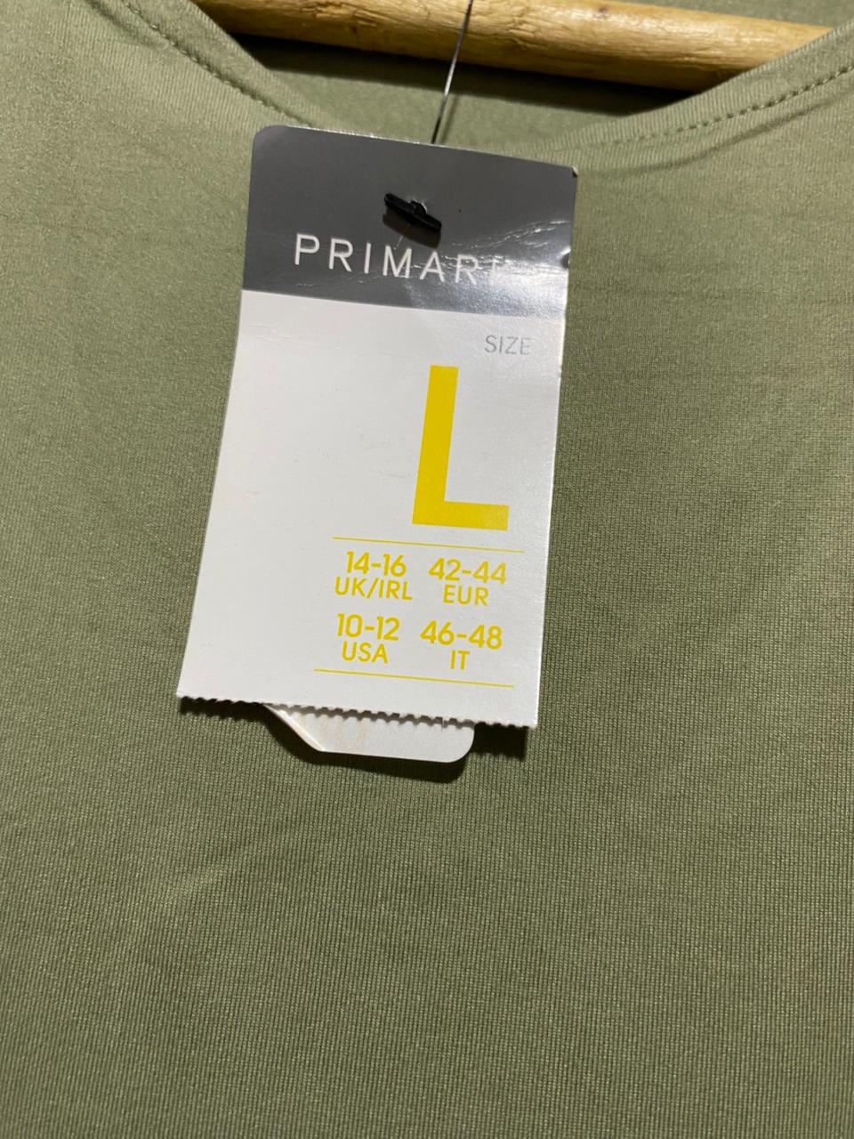 PRIMARK |S| BUST 14| B39| ESSENTIAL SAGE OLIVE GREEN RACERBACK BODYSUIT WITH BOTTOM SNAP CLOSURE