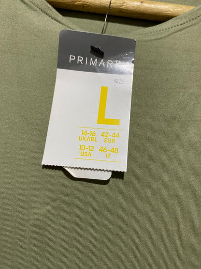 PRIMARK |S| BUST 14| B39| ESSENTIAL SAGE OLIVE GREEN RACERBACK BODYSUIT WITH BOTTOM SNAP CLOSURE