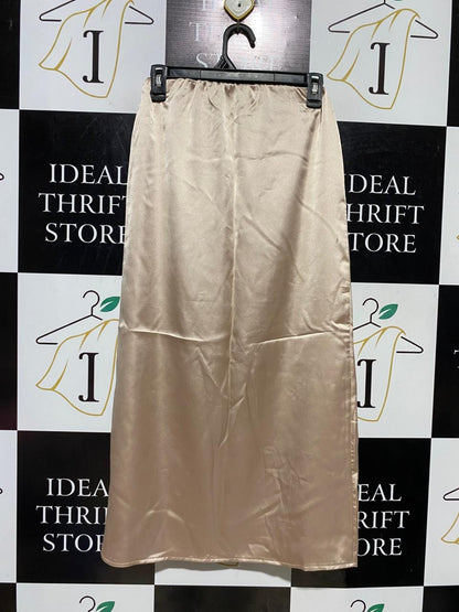 BOOHOO |S| WAIST 25| B39| LUXURIOUS CHAMPAGNE GOLD SATIN MIDI SKIRT
