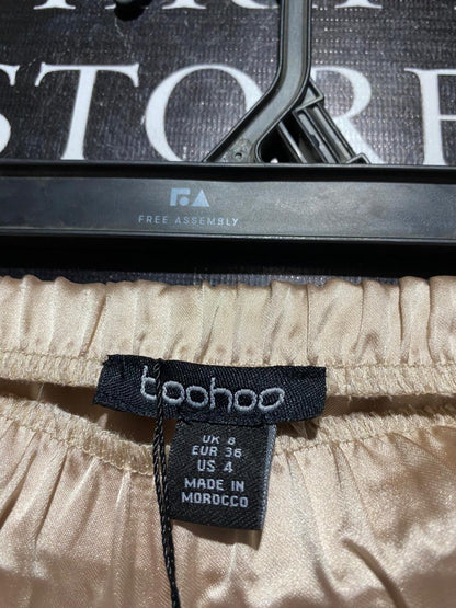 BOOHOO |S| WAIST 25| B39| LUXURIOUS CHAMPAGNE GOLD SATIN MIDI SKIRT