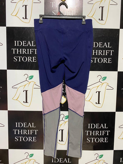 ACTIVE |L| WAIST 30| B39| NAVY BLUE, PINK, AND GREY WORKOUT TIGHTS WITH SIDE POCKETS