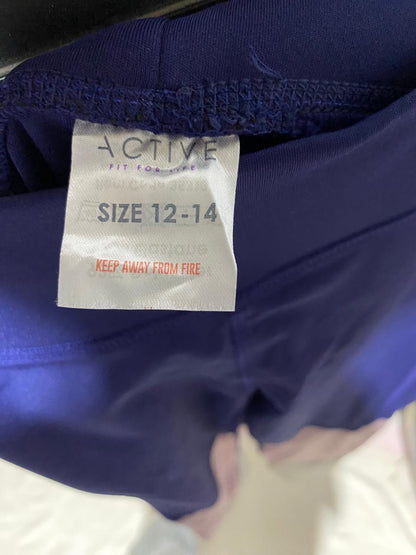 ACTIVE |L| WAIST 30| B39| NAVY BLUE, PINK, AND GREY WORKOUT TIGHTS WITH SIDE POCKETS