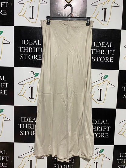 GEORGE |L| WAIST 29| B39| LUXURIOUS CREAM CHAMPAGNE SATIN MIDI SKIRT