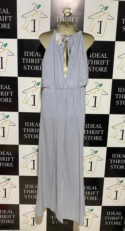 H&M |M| BUST 18| B39| ELEGANT HIGH-NECK HALTER MAXI DRESS – LIGHT LILAC GREY