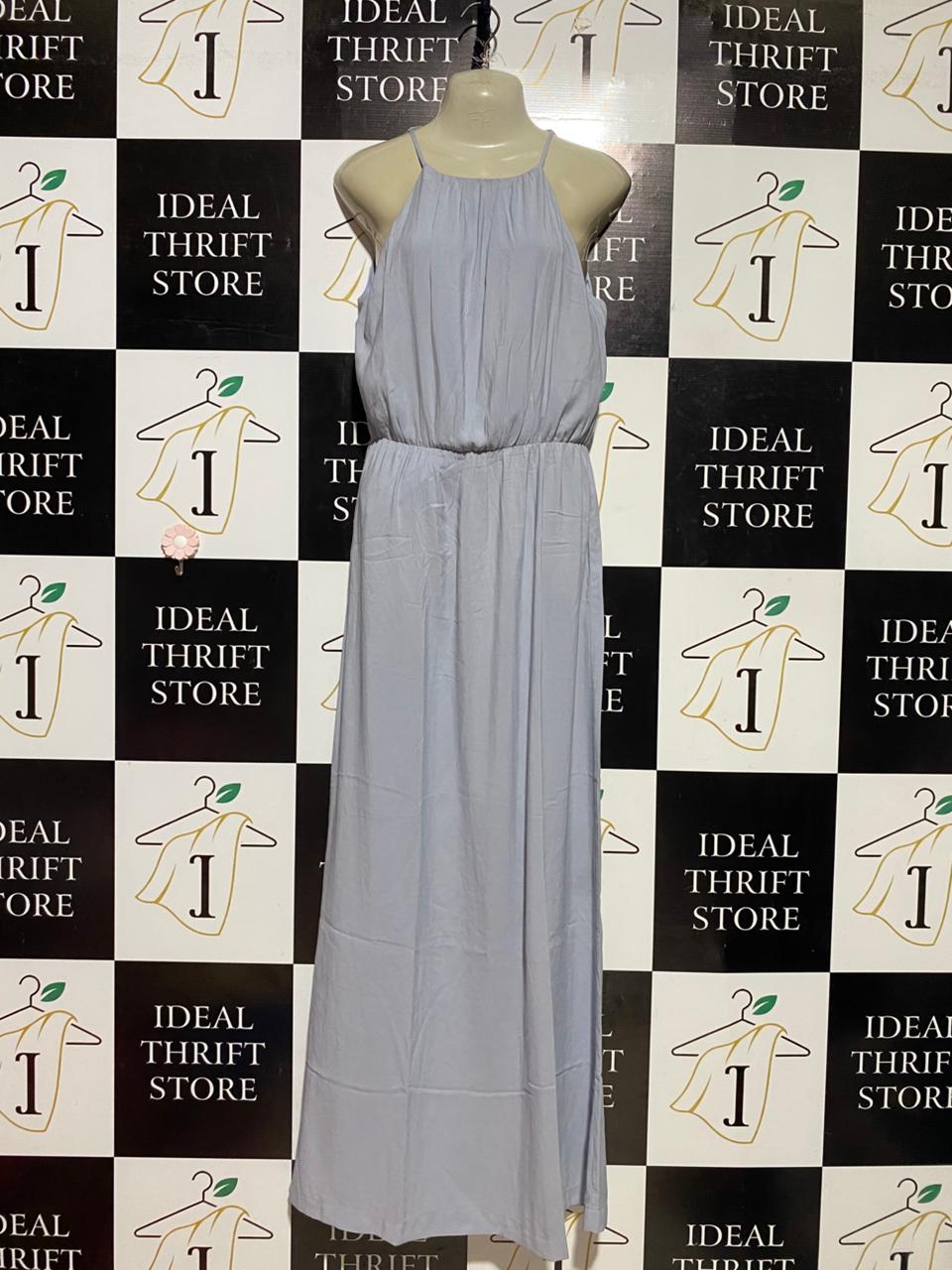 H&M |M| BUST 18| B39| ELEGANT HIGH-NECK HALTER MAXI DRESS – LIGHT LILAC GREY